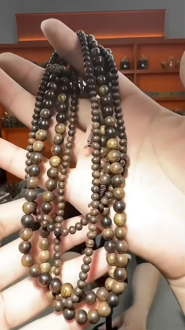 沉香手串a45号沉水文莱2条一大一小多样性发一