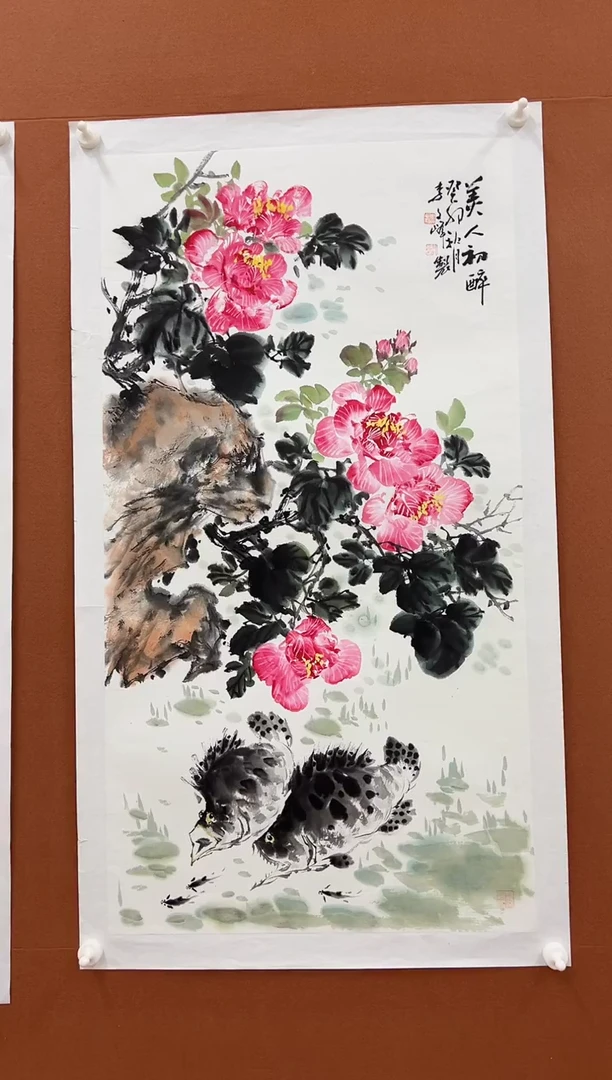 国画李文峰三尺整张花鸟