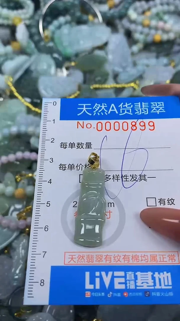 颈饰未镶嵌翡翠净货挂件-0899