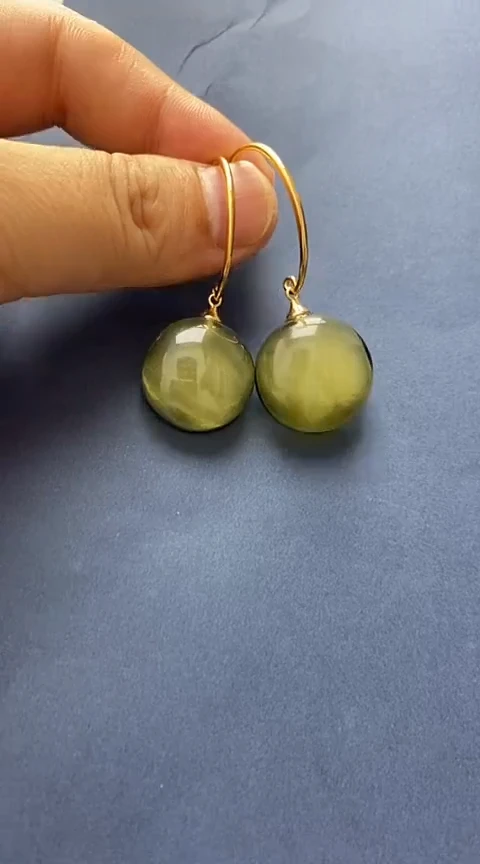 未镶嵌琥珀裸石耳坠