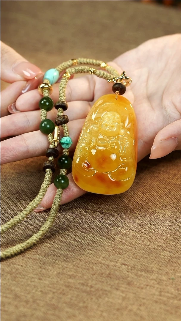 裸石琥珀未镶嵌蜜蜡吊坠雕件设计款