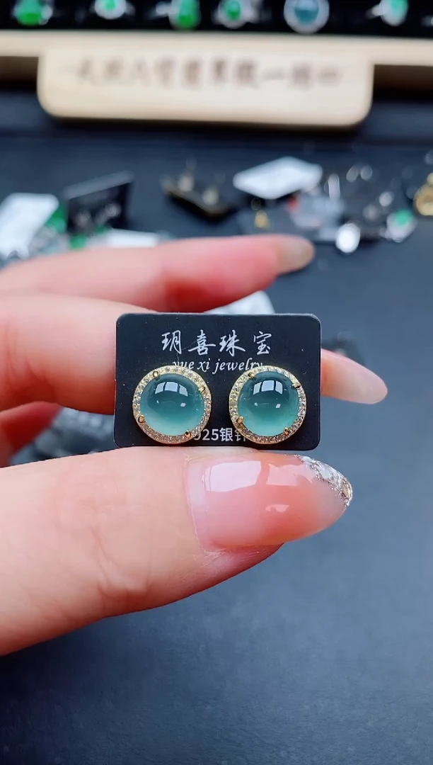 银S925镶嵌戒指翡翠1