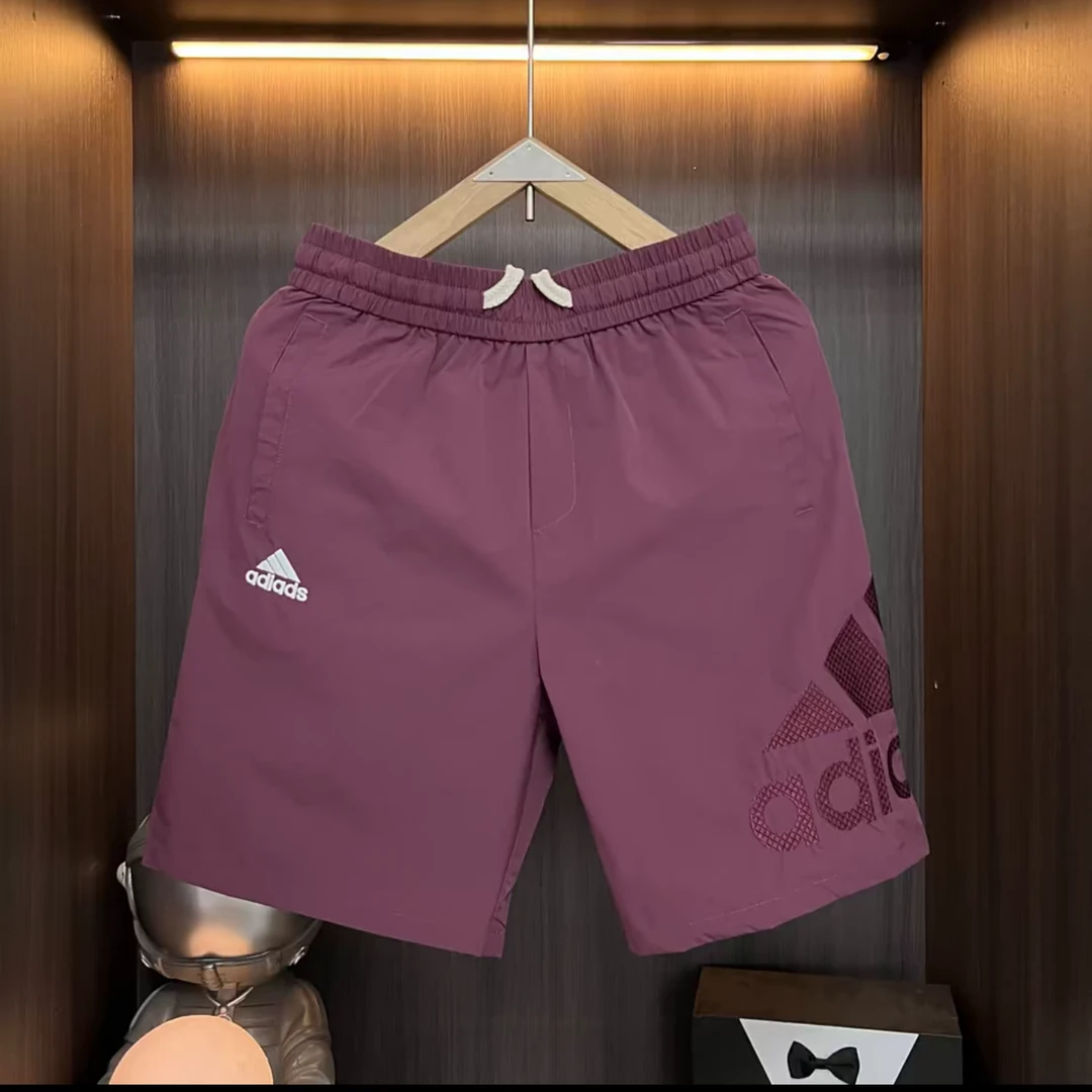 夏季薄款刺绣时尚潮流百搭休闲短裤男休闲运动镂空透气速干五分裤