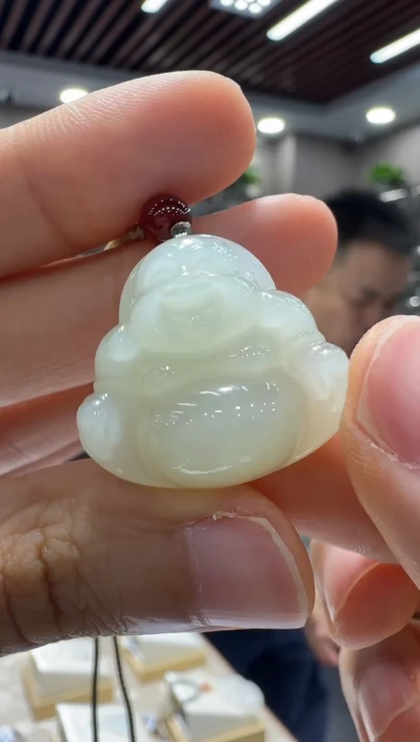 颈饰未镶嵌和田玉佛公配绳