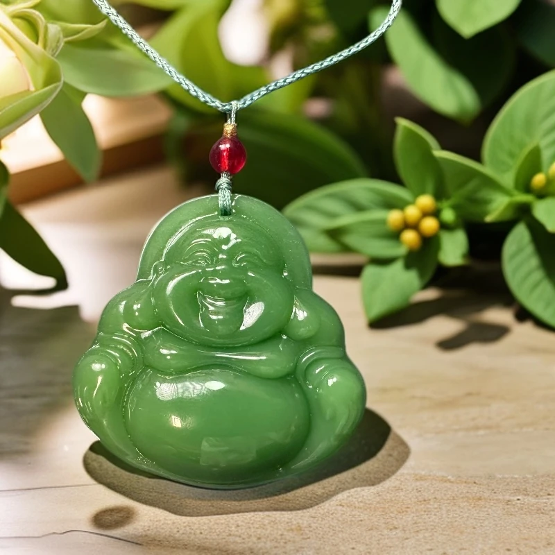 【富贵甄选】深绿元宝大肚佛公男女同款吊坠40尺寸