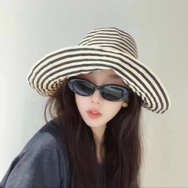 【高颜值】2025时尚百搭渔夫帽防晒帽女长太阳帽日系夏季可折叠帽子