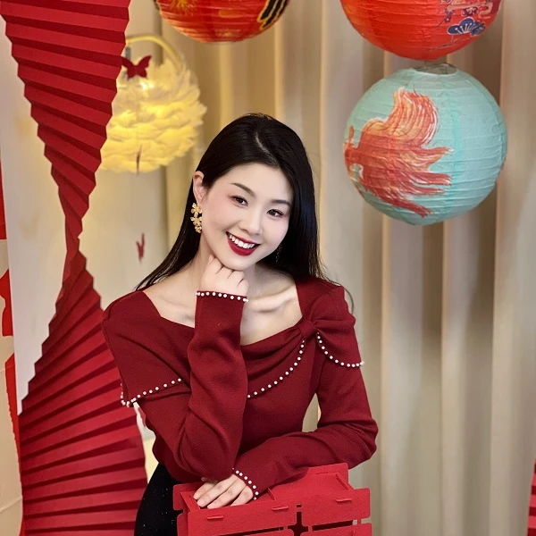 刘婷原创 时尚气质珠珠毛衣