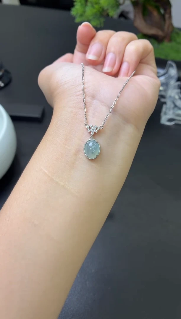 翡翠银S925镶嵌吊坠(赠链)吊坠