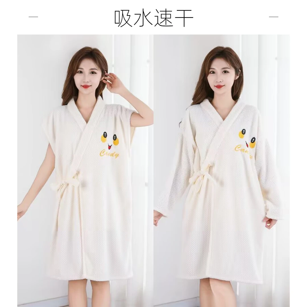 （80-160斤）加厚绑带浴袍速干吸水加长菠萝格可穿式浴巾家用睡衣