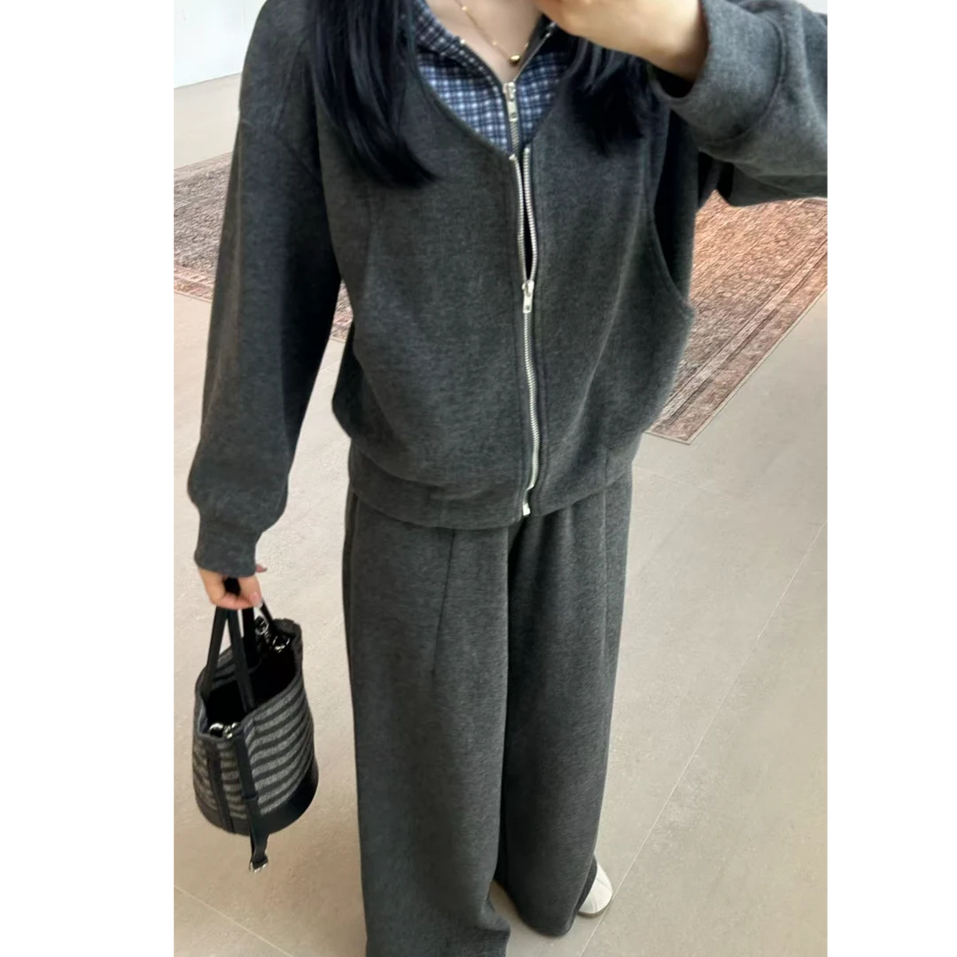 小个子秋季休闲长袖连帽套装250926