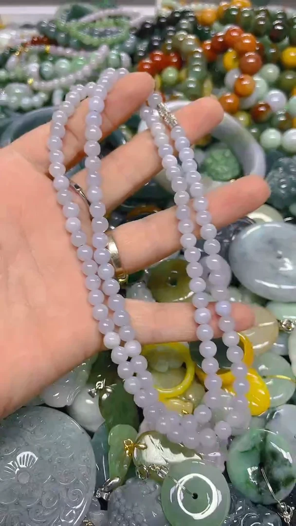 颈饰未镶嵌翡翠6mm/ L /翡翠A货，一件也是批发价