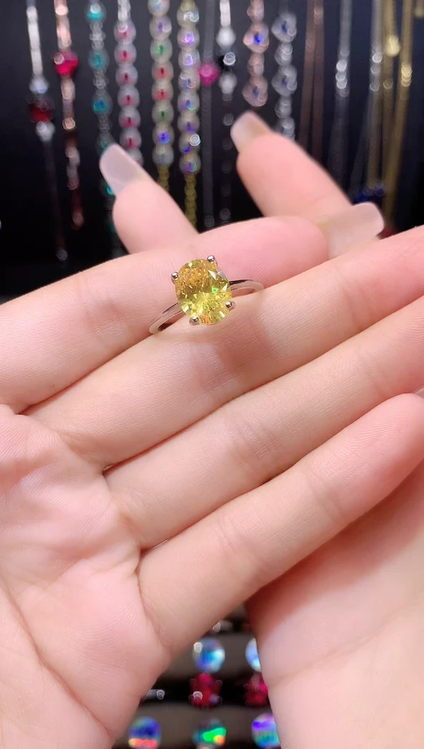 水晶戒指银S925镶嵌810银色