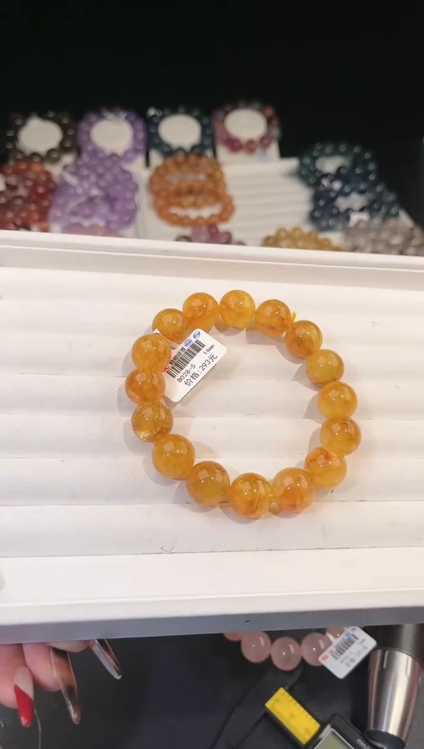 【闪购商品】水晶手链未镶嵌多样性发一黄胶花14mm