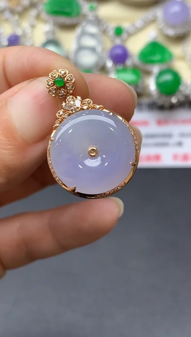 颈饰18K金镶嵌翡翠457中国好珍宝