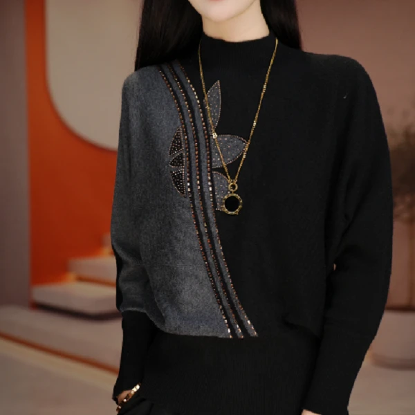 素曼 秋冬新款长袖气质显瘦百搭时尚轻奢女士套头毛衣V25P967