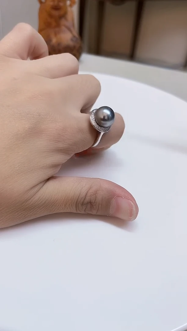 银S925镶嵌颈饰海水珍珠11-12mm