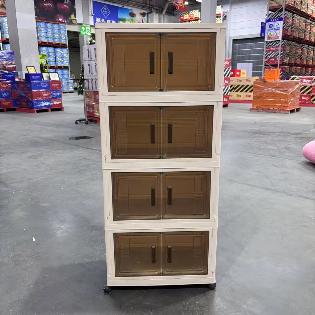 【4层柜子】轻奢奶油风收纳柜多功能客厅玩具衣服储物柜Ts