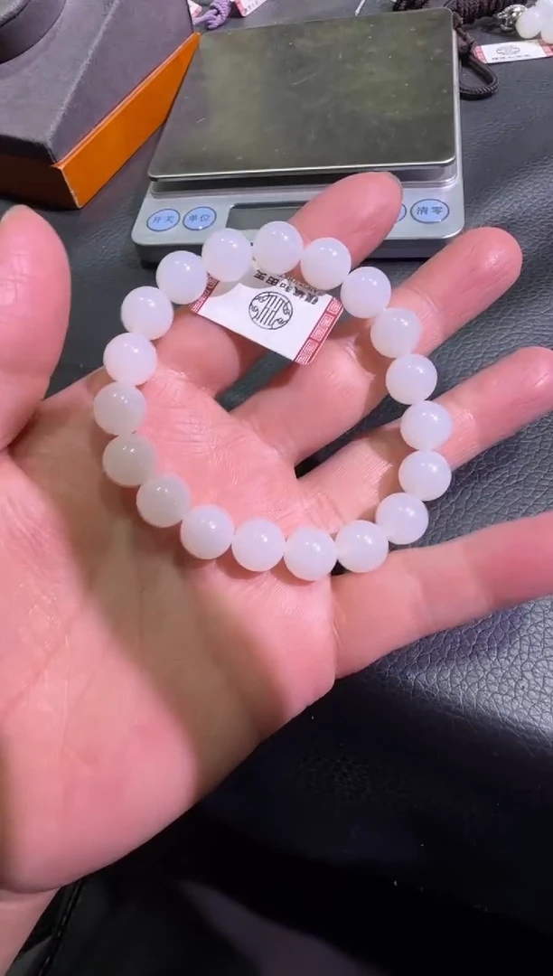 未镶嵌手串和田玉天泰白玉手串（产地直发）