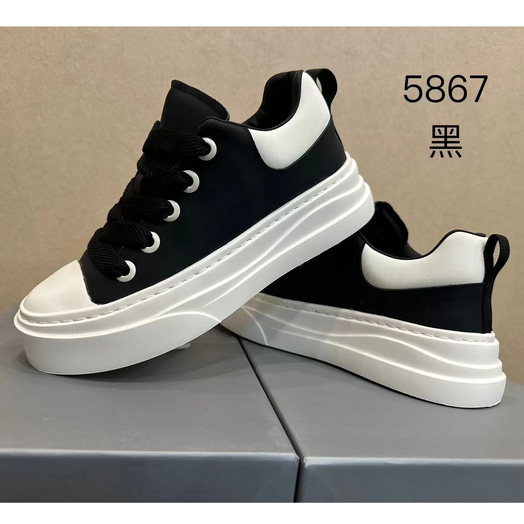 2025春季新款潮牌小白鞋透气舒适百搭男士厚底低帮休闲运动鞋5867