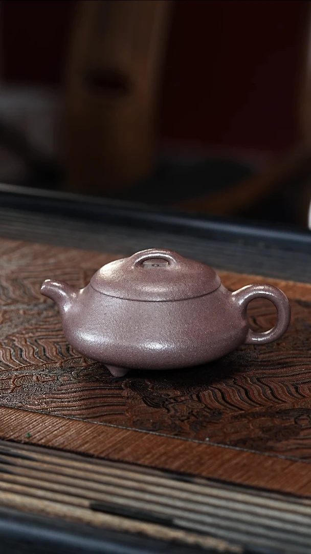 宜兴紫砂WJ 桃花泥 矮石瓢