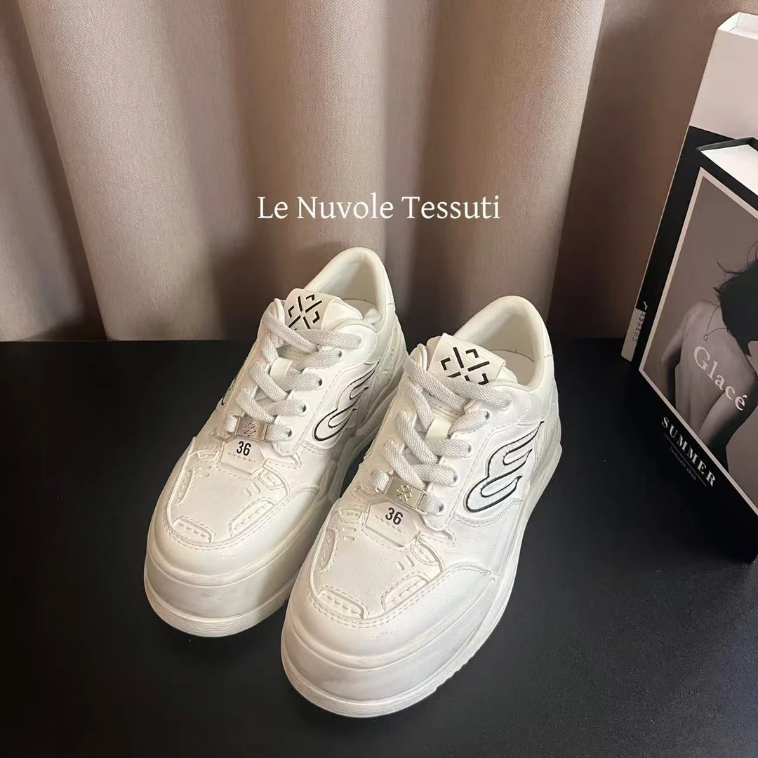 【AiAi】小白鞋 复古擦色做旧厚底增高休闲板鞋（508-6）