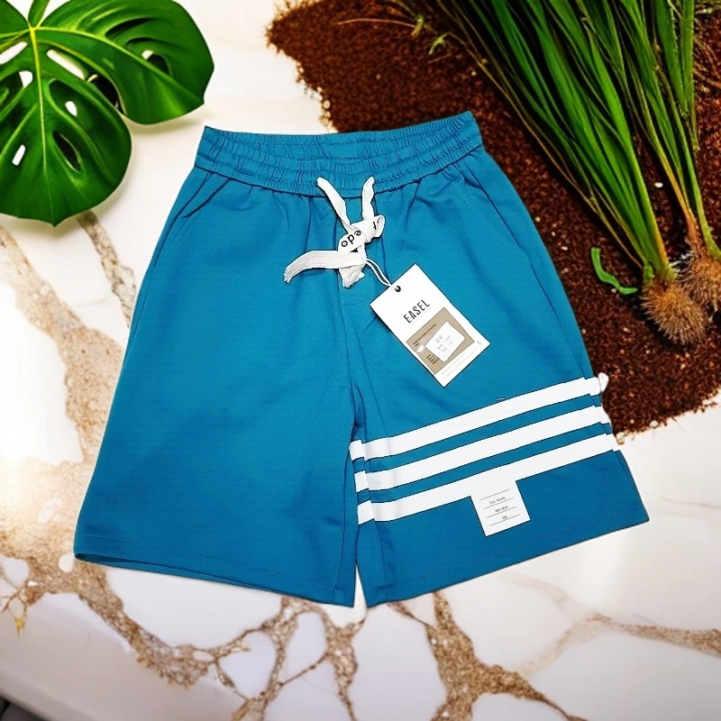 4005男士高品质简欧百搭时尚五分织带短裤