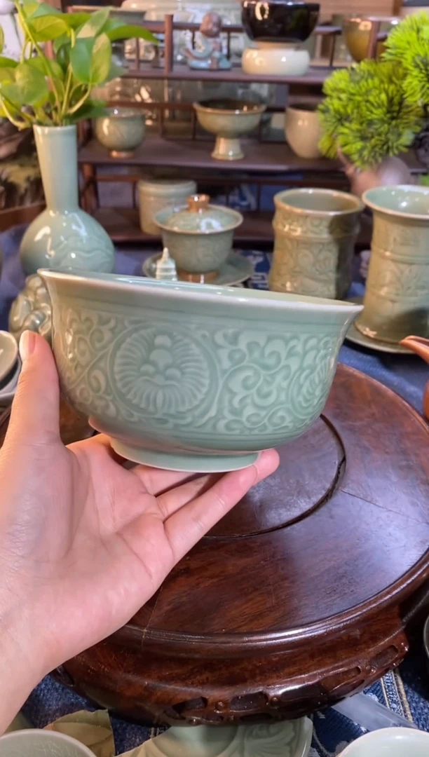 【闪购商品】b000045菊纹碗5.7英寸微瑕2只