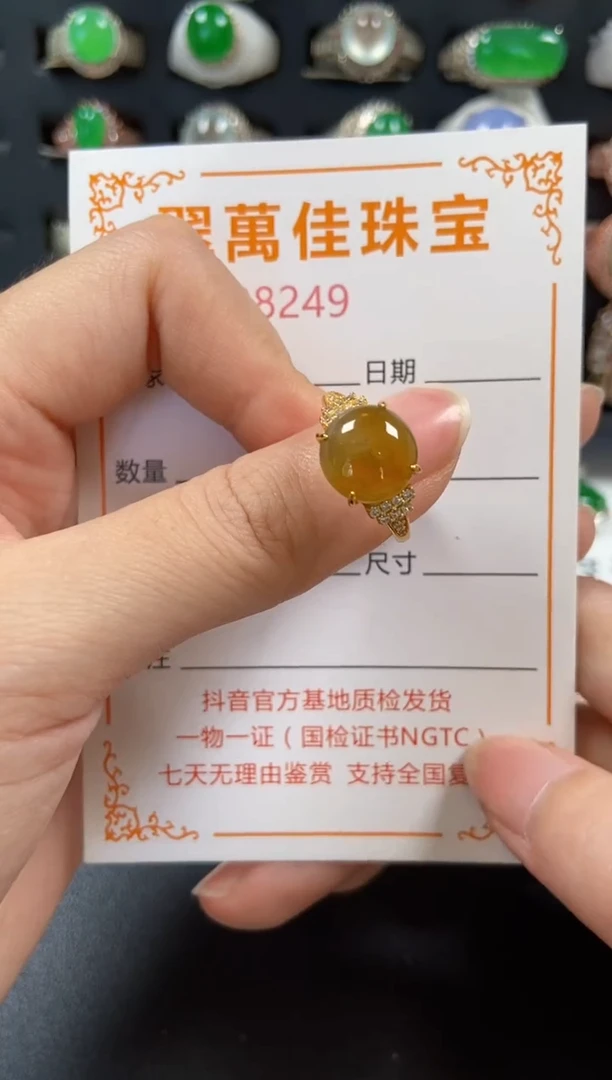 银S925镶嵌戒指翡翠8249