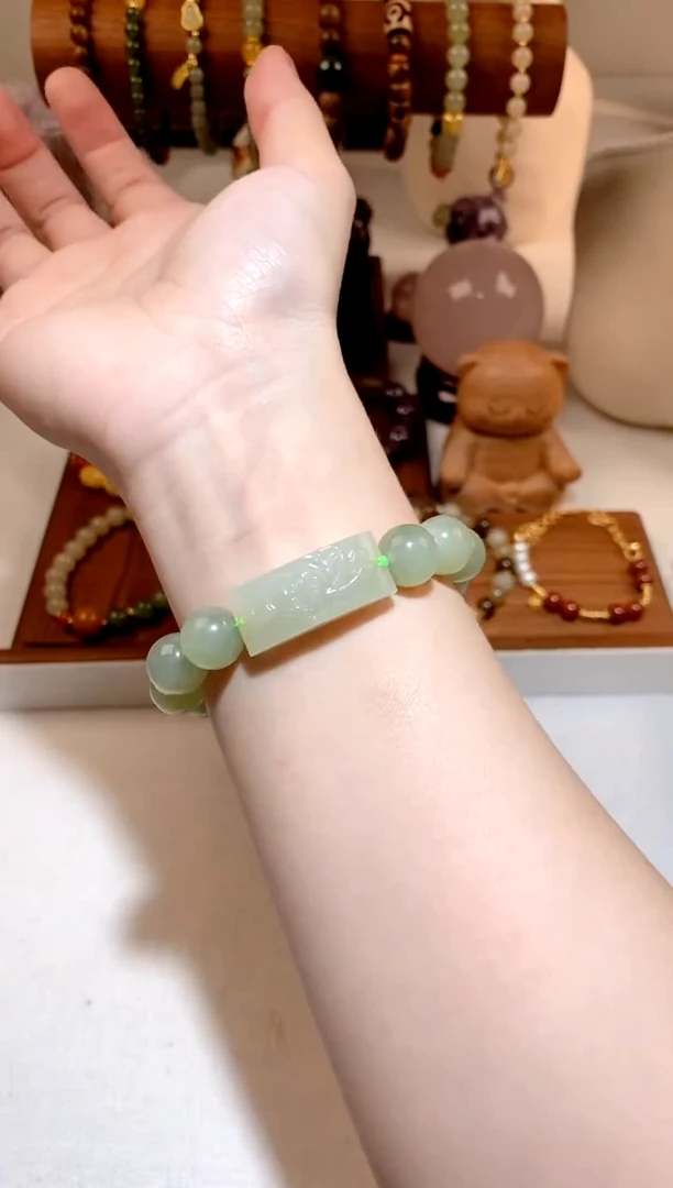 未镶嵌手串和田玉晴水手牌手串 12 多样性发一
