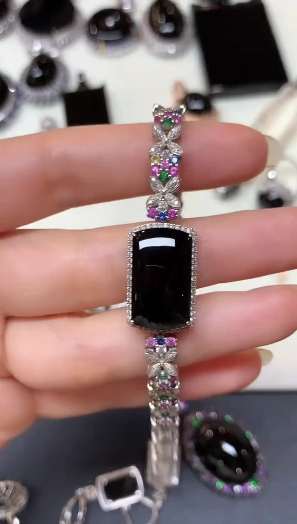 18K金镶嵌手链翡翠D571|25800