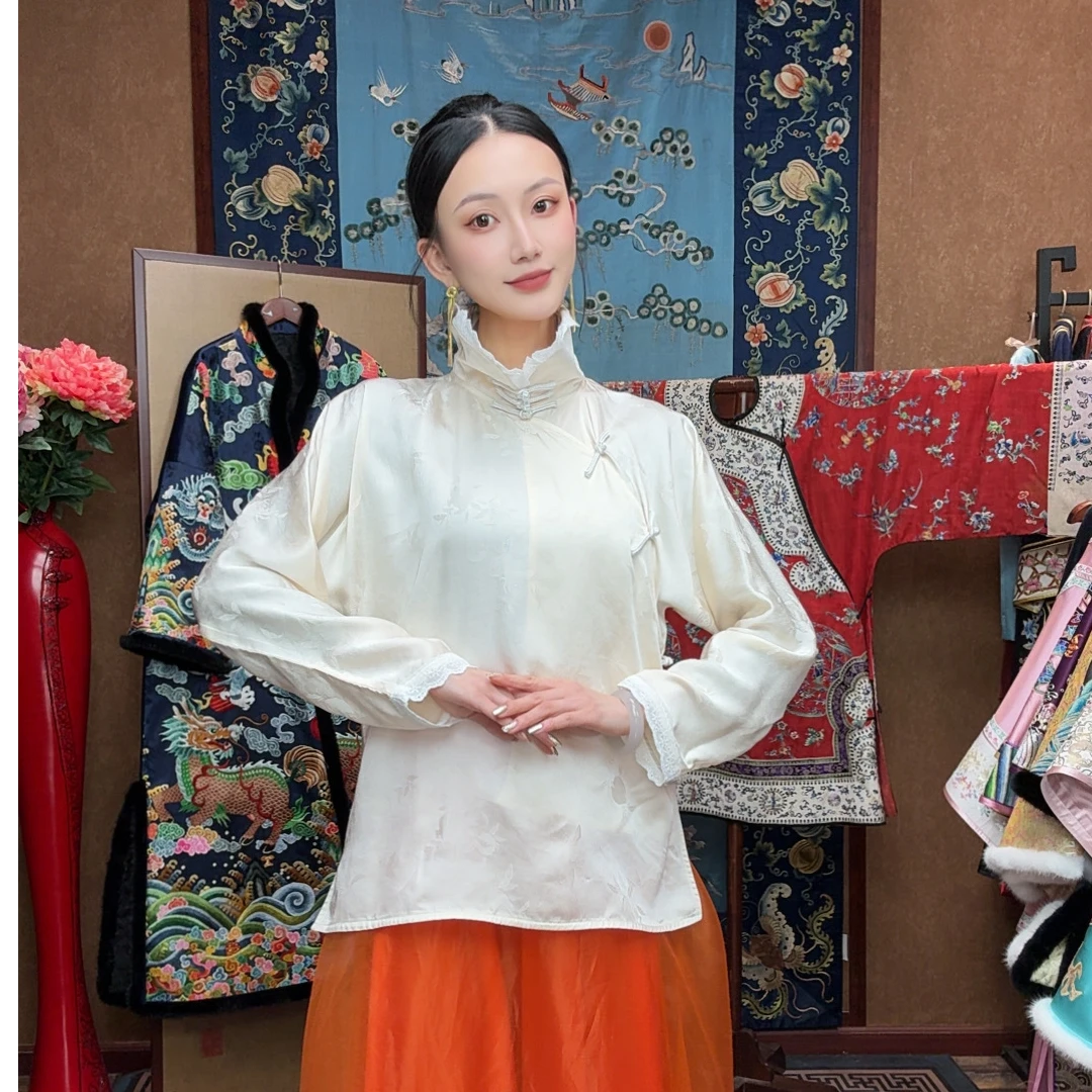 中式上衣白色时尚复古百搭经典款式
