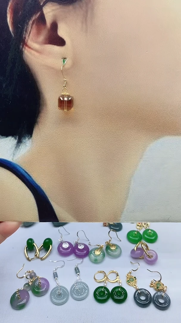 水晶耳饰14K金镶嵌88水晶