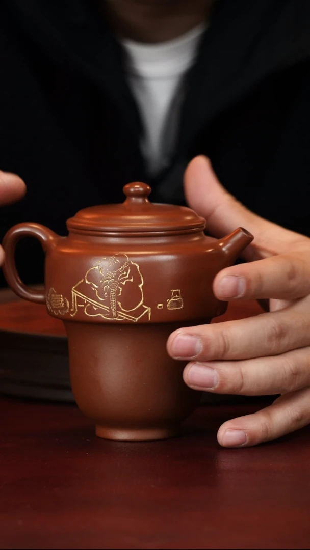 茶壶紫砂原矿高端紫砂--德钟+杯子