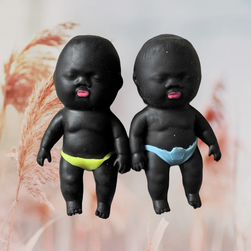 解压黑白娃娃公仔可爱玩具捏捏乐黑娃娃搞笑趣味学生上课搞笑玩具