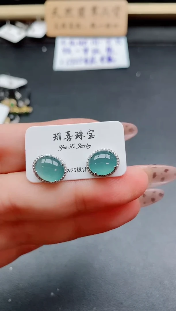 银S925镶嵌戒指翡翠1
