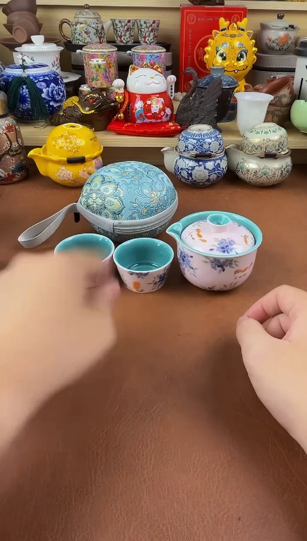 陶瓷茶具摆件旅行套组