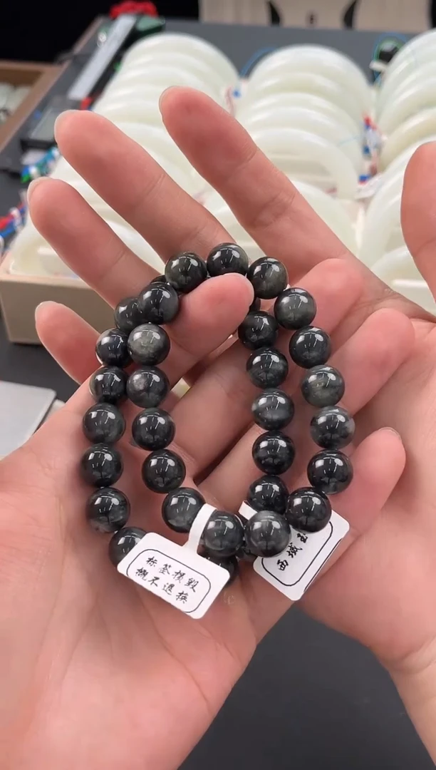 手串未镶嵌和田玉若羌青花手串卡12微色差多样性发其一