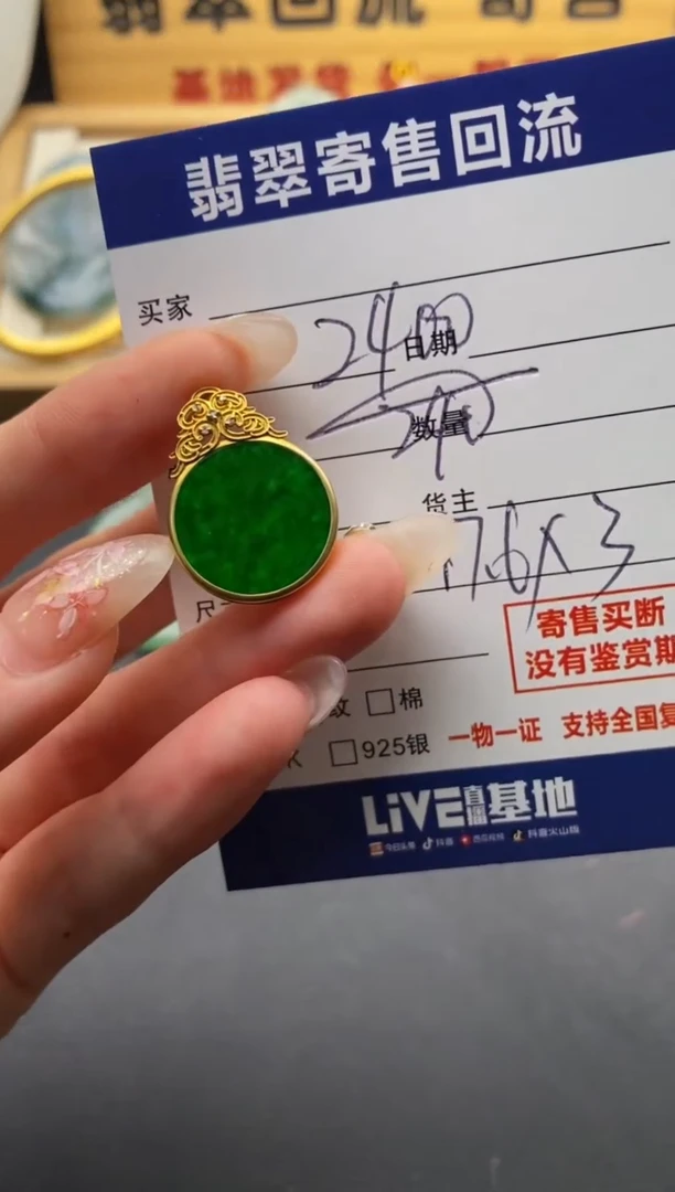 翡翠18K金镶嵌颈饰10135662