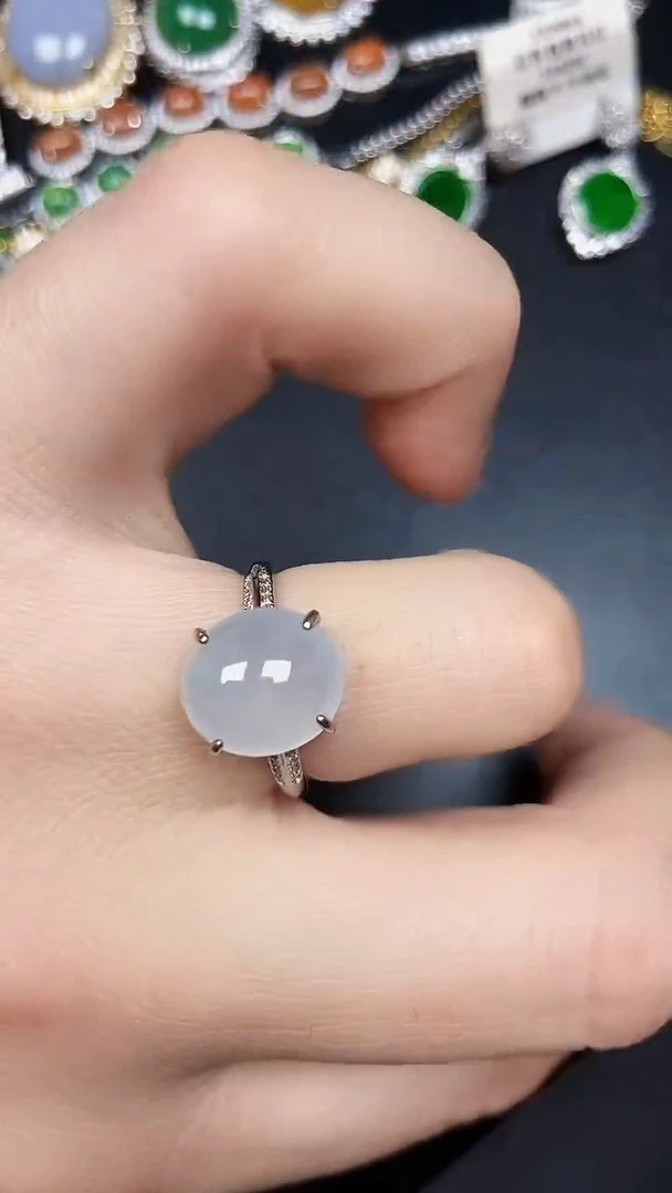 银S925镶嵌戒指翡翠1900