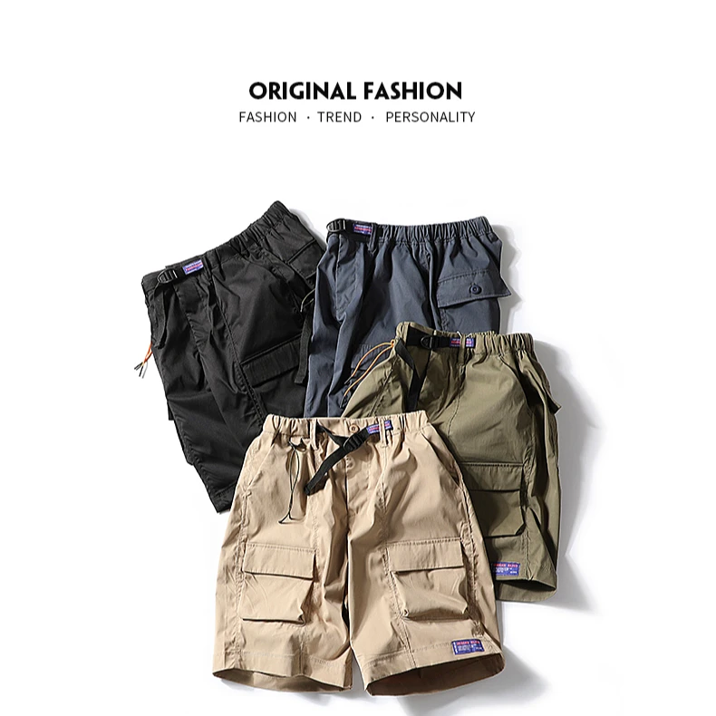 潮牌日系工装口袋休闲短裤男夏季宽松百搭五分裤