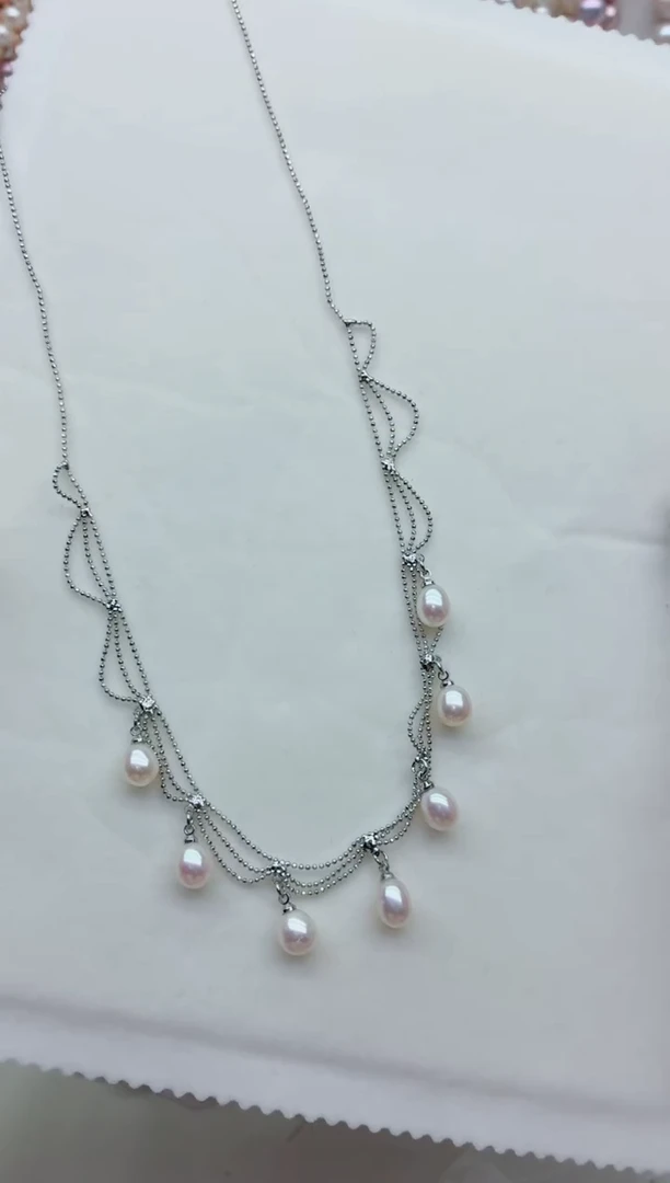 淡水珍珠合金套链多样性发其一，非无暇