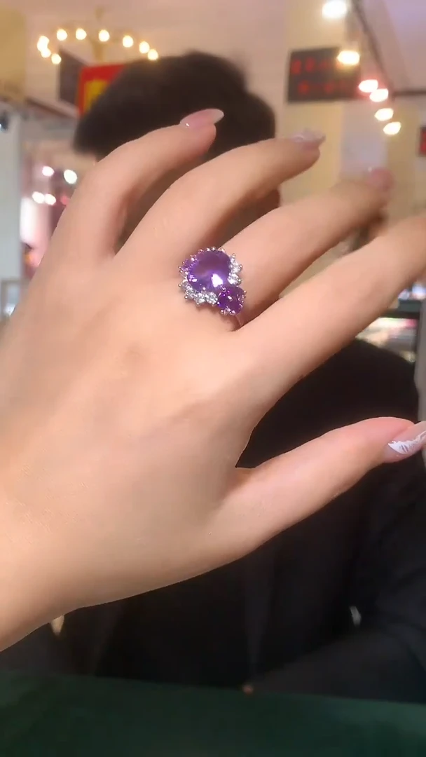 银S925镶嵌戒指水晶【宝石世家严选】