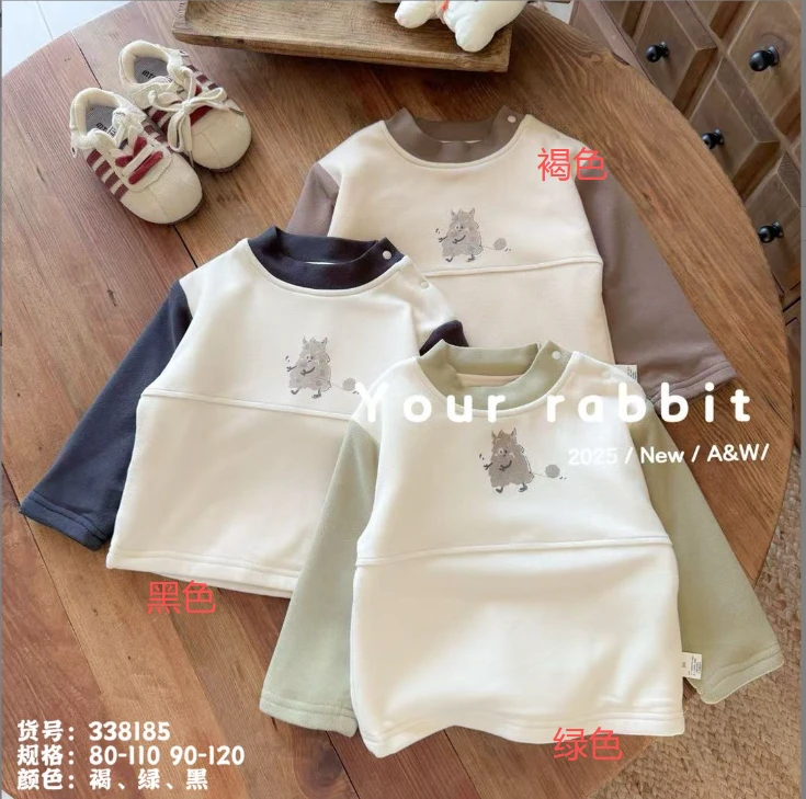 玥儿兔-【怪怪角338185】双层羊绒蚕丝德绒打底衫