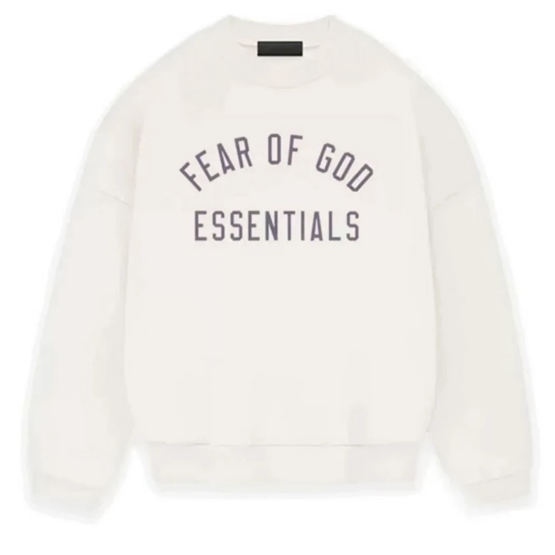 复线ess 半弧形字母圆领加绒卫衣 美式宽松潮流男女同款-