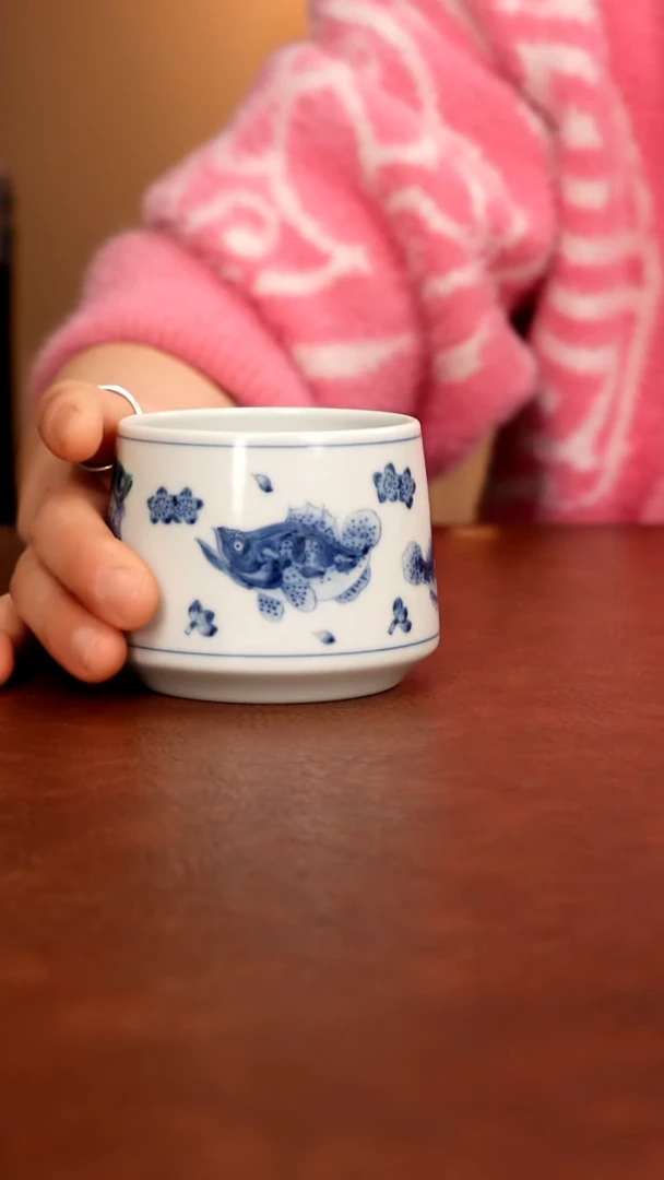 摆件陶景德镇瓷器，青花瓷手绘茶具~