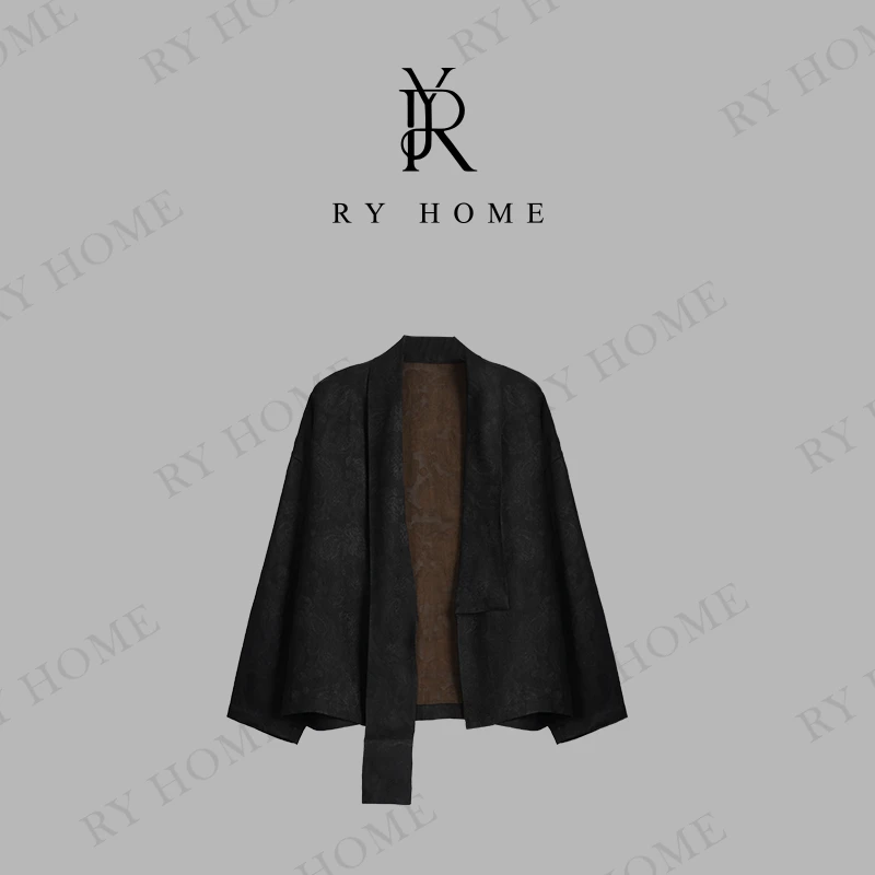 【容雨RYHOME】100桑蚕丝提花镶罗香云纱高级感新中式外套252W2247