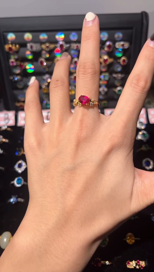 【闪购商品】红宝石戒指银S925镶嵌0000