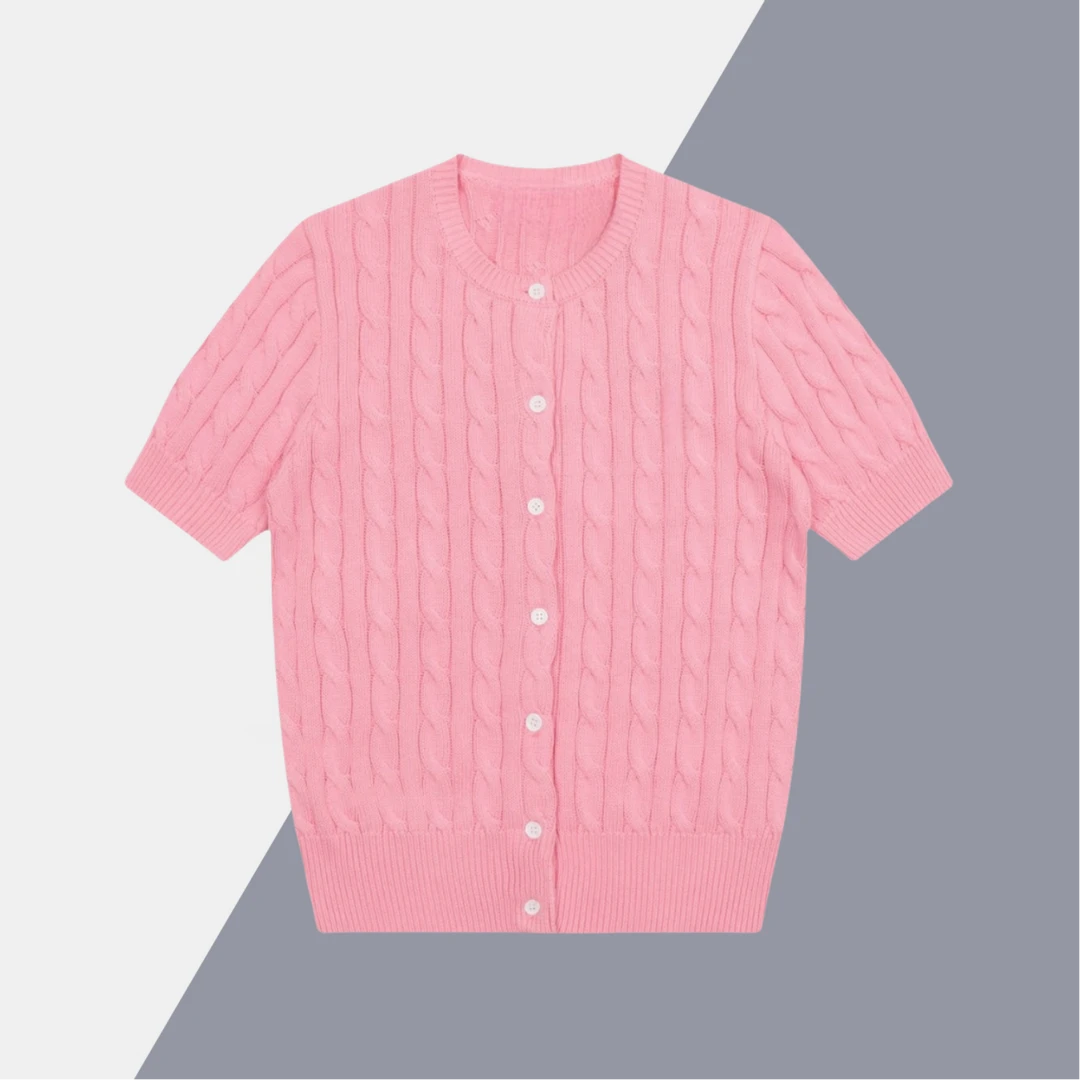 【夏季尝鲜】ONE顶配小马刺绣纯棉女神同款马卡龙开衫短袖清凉