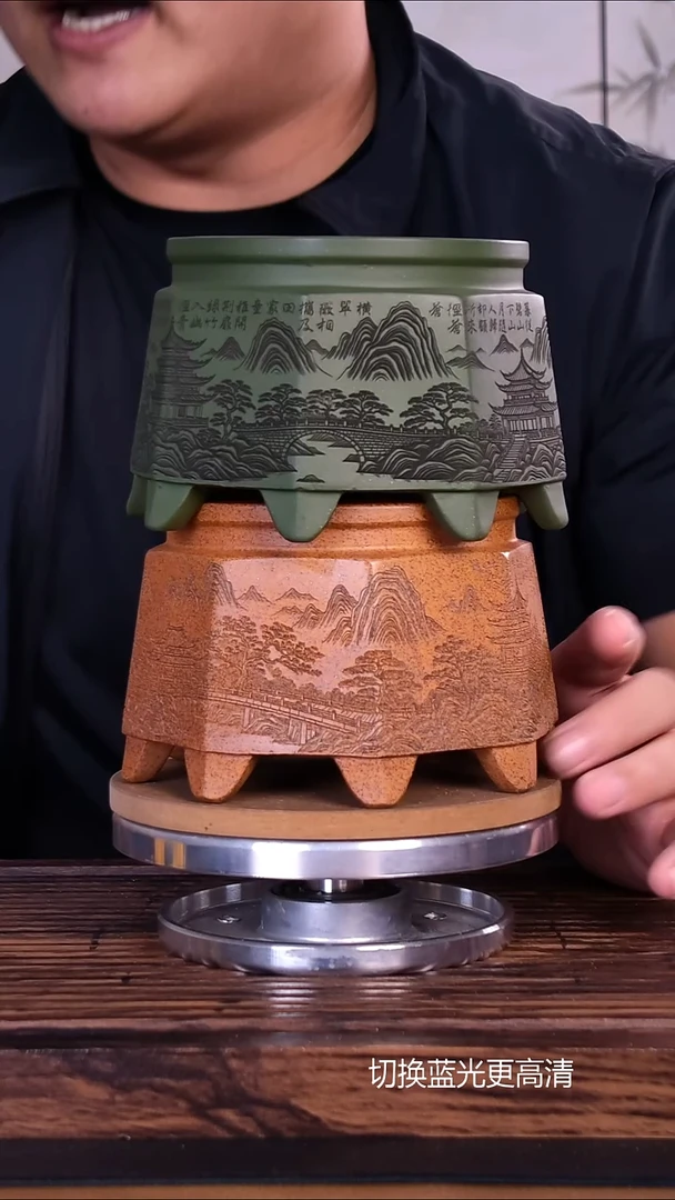 紫砂花盆紫砂花盆内口10-7        2只
