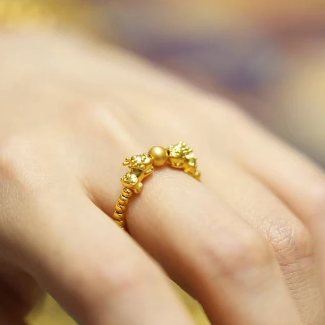 【澄澄专享】足金999貔貅金珠饰品 经典百搭